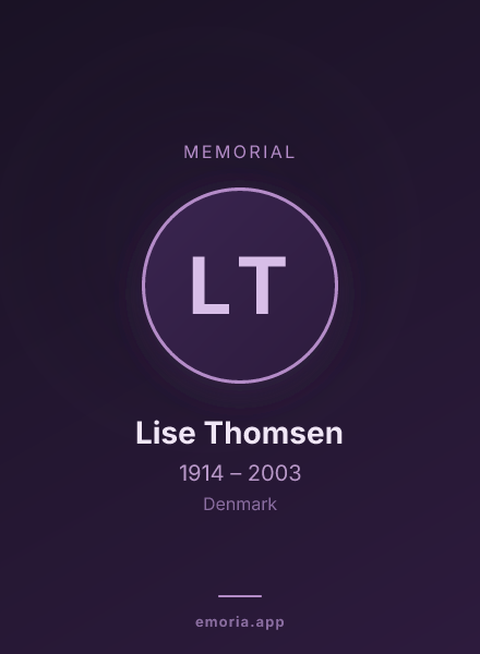 Memorial portrait of Lise Thomsen