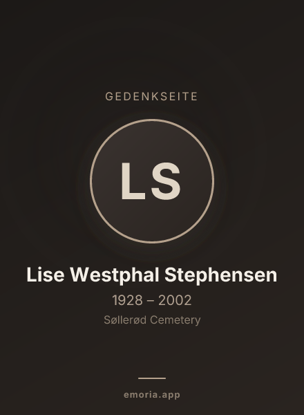 Gedenkportrait von Lise Westphal Stephensen