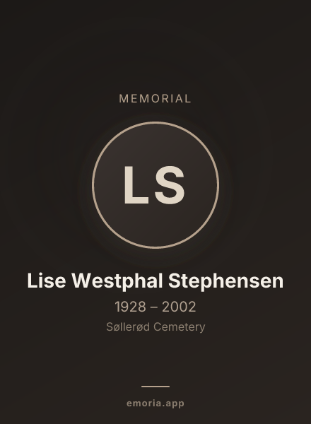 Memorial portrait of Lise Westphal Stephensen