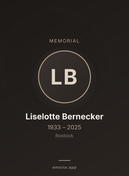 Memorial portrait of Liselotte Bernecker