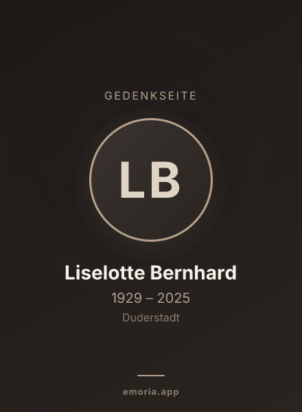 Gedenkportrait von Liselotte Bernhard