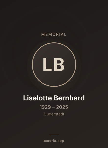 Memorial portrait of Liselotte Bernhard