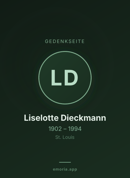 Gedenkportrait von Liselotte Dieckmann