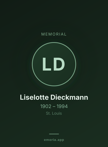 Memorial portrait of Liselotte Dieckmann