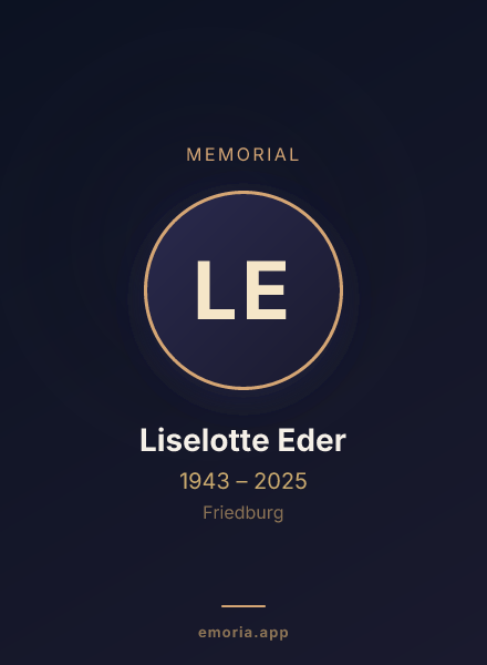 Memorial portrait of Liselotte Eder