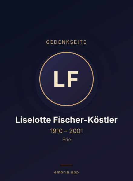 Gedenkportrait von Liselotte Fischer-Köstler