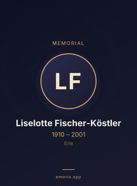 Memorial portrait of Liselotte Fischer-Köstler