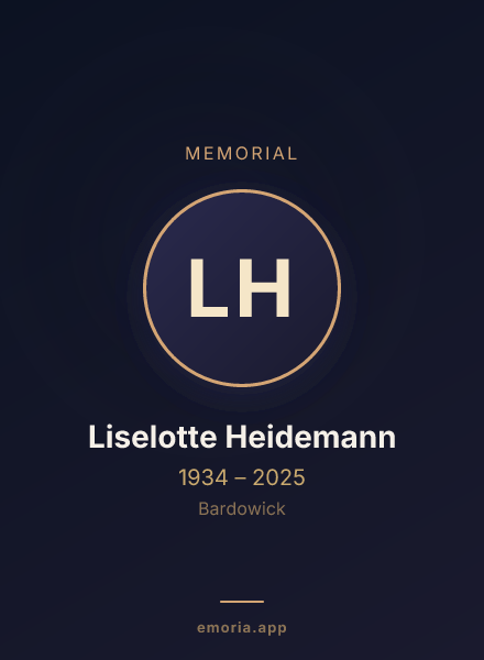 Memorial portrait of Liselotte Heidemann