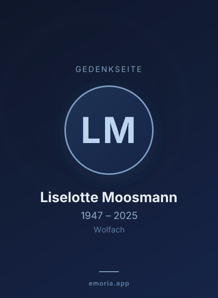 Gedenkportrait von Liselotte Moosmann