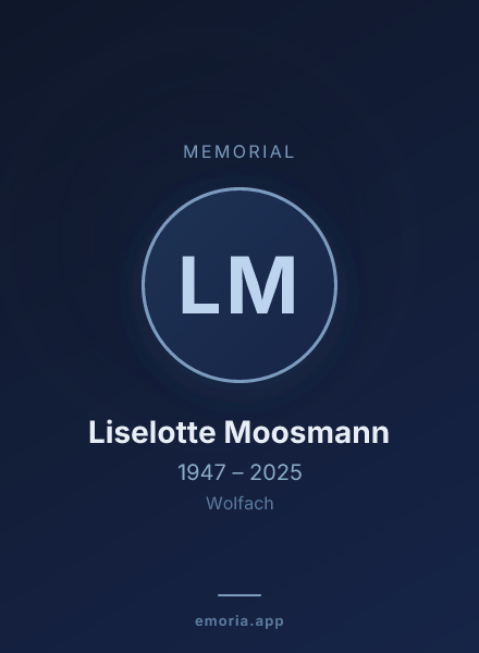 Memorial portrait of Liselotte Moosmann