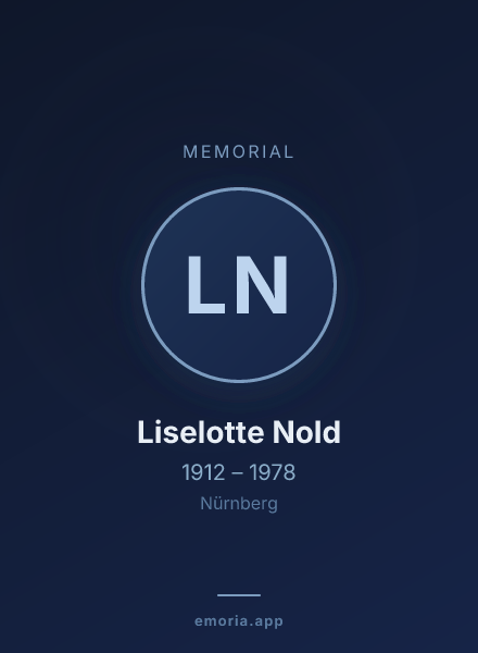 Memorial portrait of Liselotte Nold