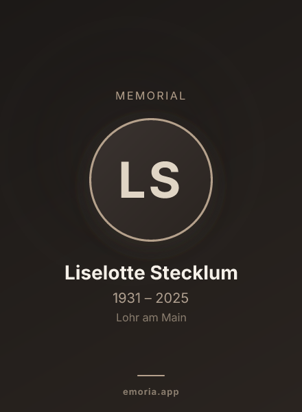 Memorial portrait of Liselotte Stecklum