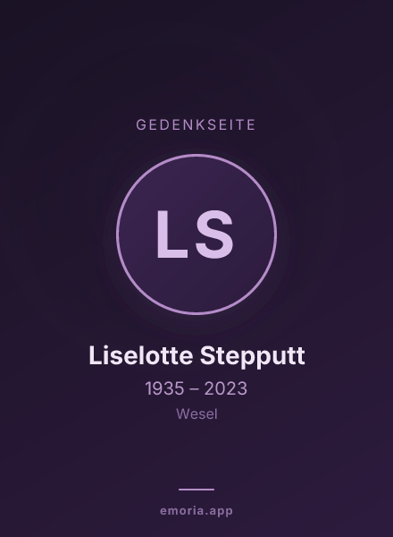 Gedenkportrait von Liselotte Stepputt