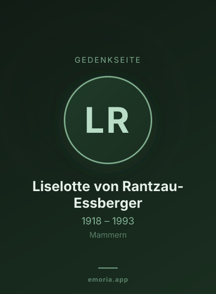Gedenkportrait von Liselotte von Rantzau-Essberger