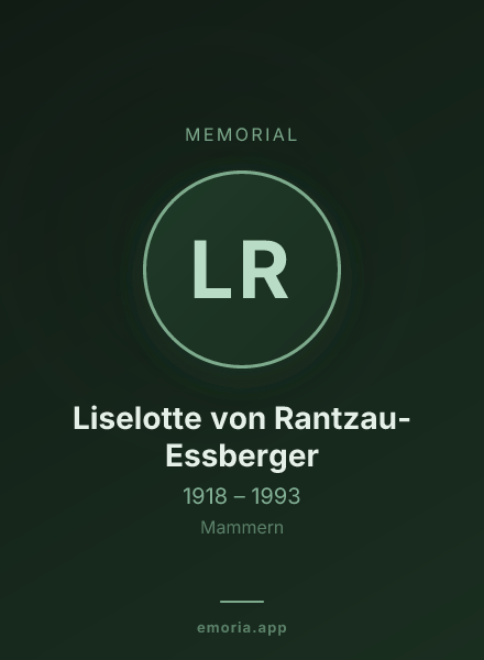 Memorial portrait of Liselotte von Rantzau-Essberger