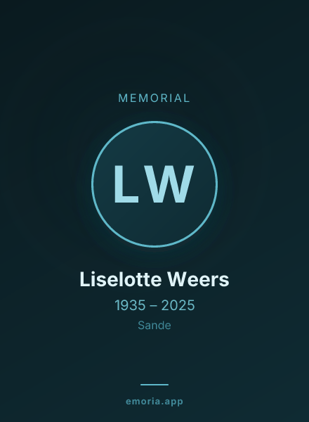 Memorial portrait of Liselotte Weers