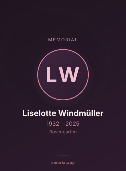Memorial portrait of Liselotte Windmüller