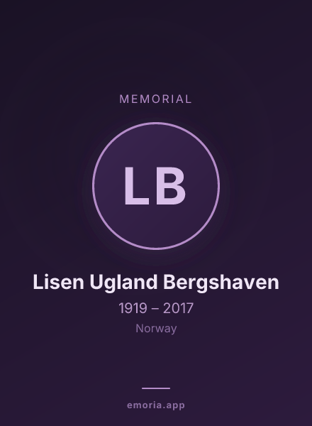 Memorial portrait of Lisen Ugland Bergshaven
