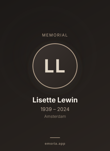 Memorial portrait of Lisette Lewin