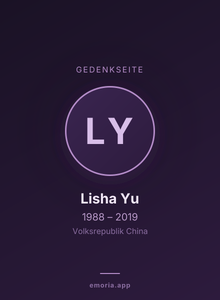 Gedenkportrait von Lisha Yu
