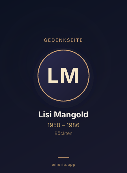 Gedenkportrait von Lisi Mangold