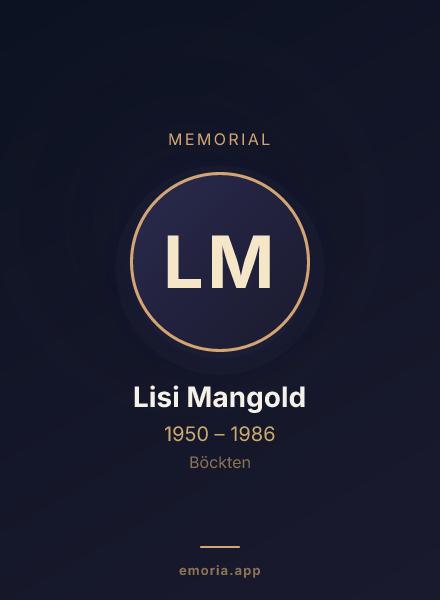 Memorial portrait of Lisi Mangold