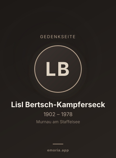 Gedenkportrait von Lisl Bertsch-Kampferseck