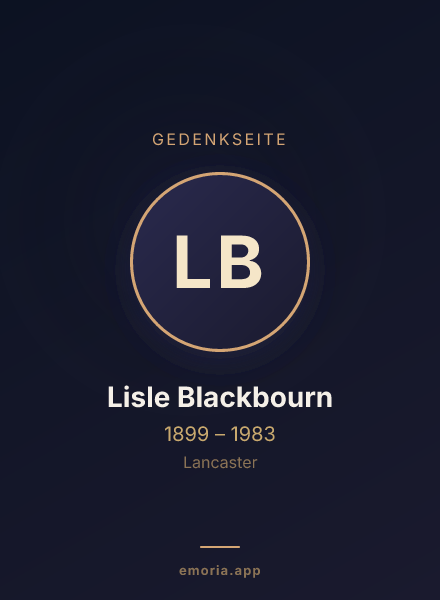 Gedenkportrait von Lisle Blackbourn