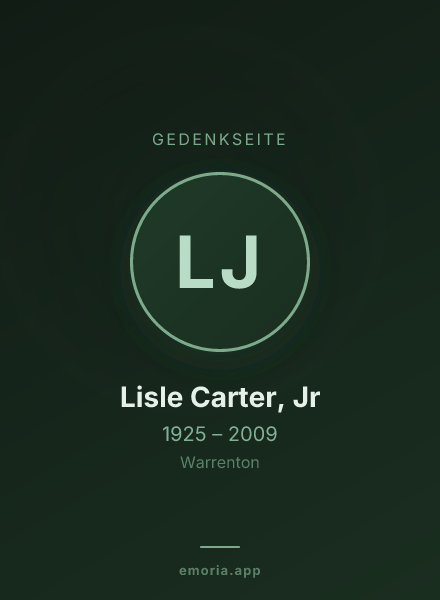 Gedenkportrait von Lisle Carter, Jr