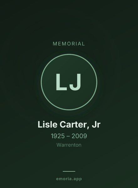 Memorial portrait of Lisle Carter, Jr