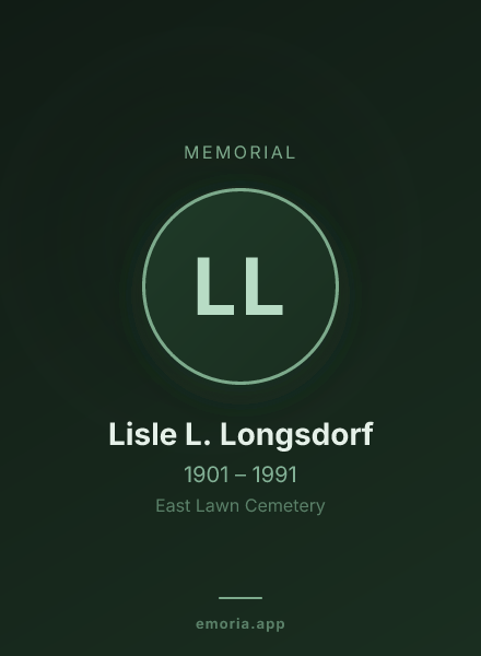 Memorial portrait of Lisle L. Longsdorf