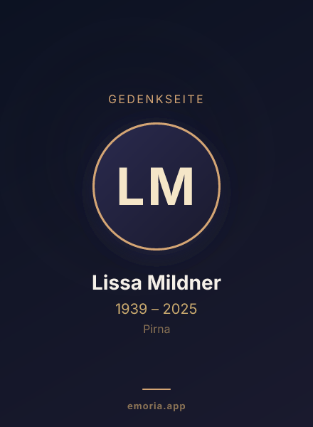 Gedenkportrait von Lissa Mildner