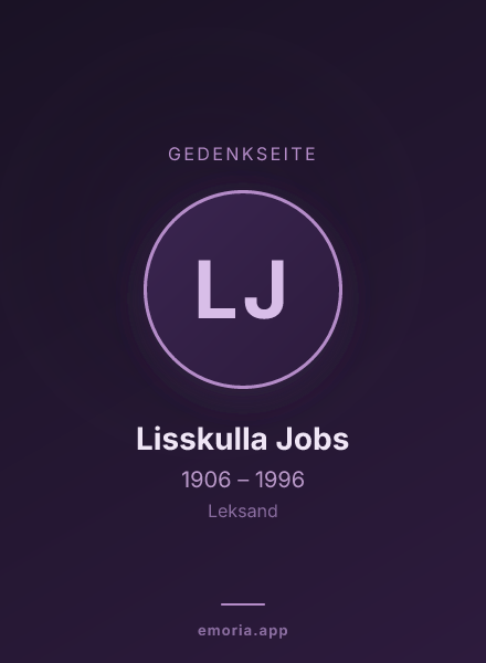 Gedenkportrait von Lisskulla Jobs