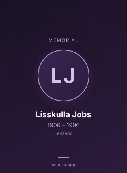 Memorial portrait of Lisskulla Jobs