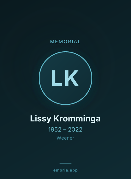 Memorial portrait of Lissy Kromminga