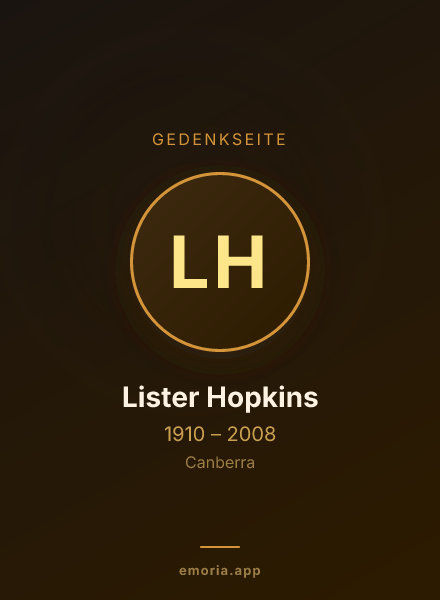 Gedenkportrait von Lister Hopkins