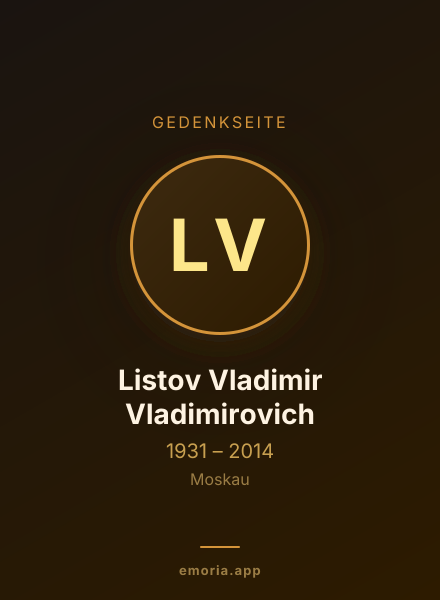 Gedenkportrait von Listov Vladimir Vladimirovich