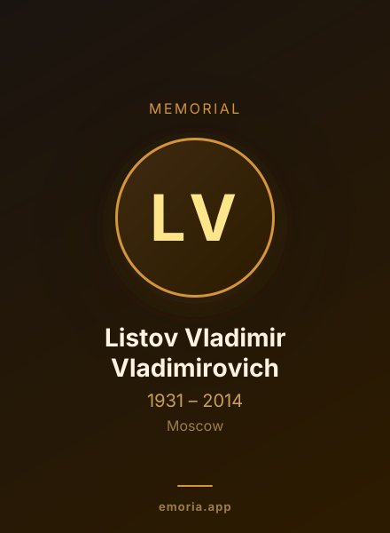 Memorial portrait of Listov Vladimir Vladimirovich