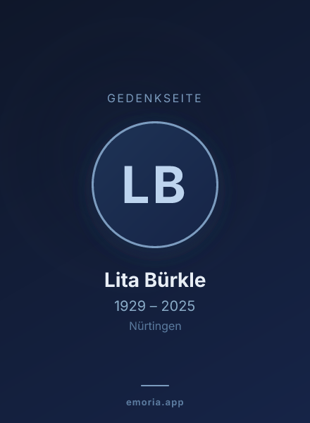 Gedenkportrait von Lita Bürkle