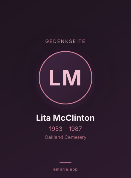 Gedenkportrait von Lita McClinton