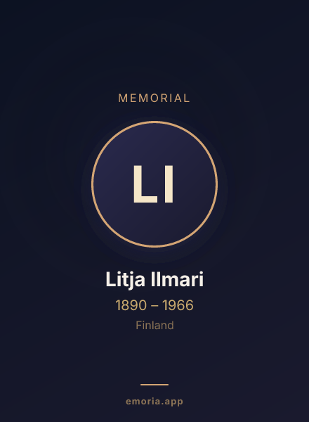 Memorial portrait of Litja Ilmari