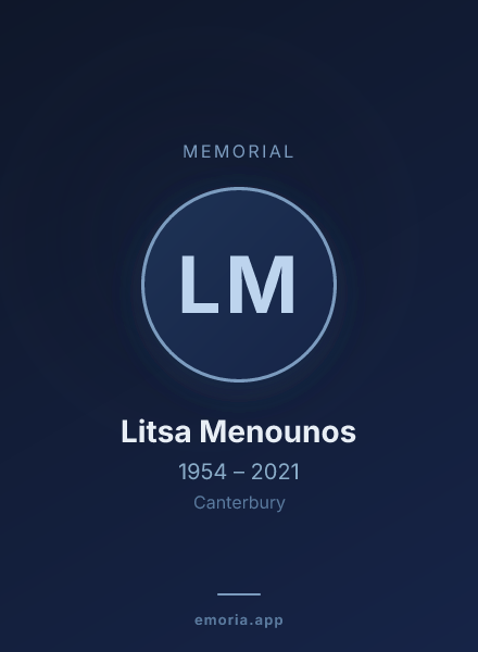 Memorial portrait of Litsa Menounos
