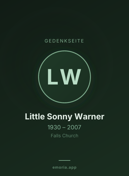 Gedenkportrait von Little Sonny Warner