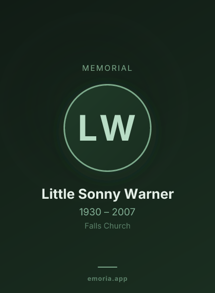 Memorial portrait of Little Sonny Warner