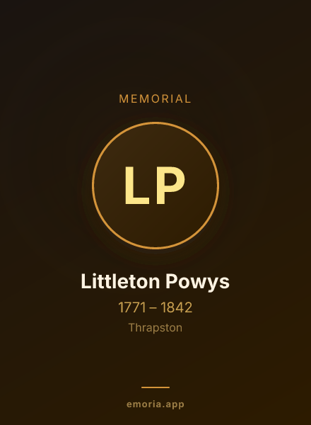 Memorial portrait of Littleton Powys