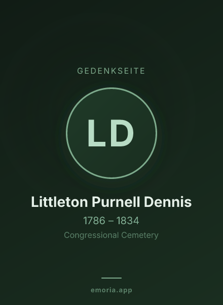 Gedenkportrait von Littleton Purnell Dennis