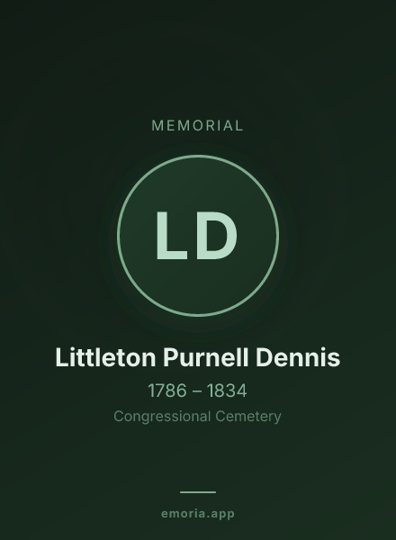 Memorial portrait of Littleton Purnell Dennis