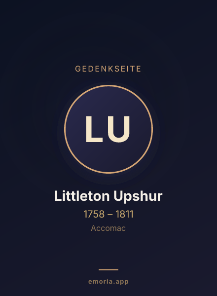 Gedenkportrait von Littleton Upshur