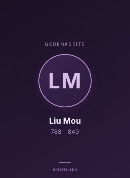 Gedenkportrait von Liu Mou