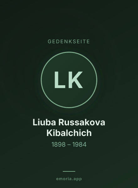 Gedenkportrait von Liuba Russakova Kibalchich